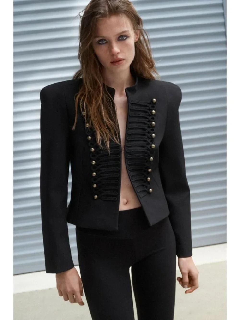 ZARA FITTED BLAZER WITH SHOULDER PADS - Picture 3 of 7
